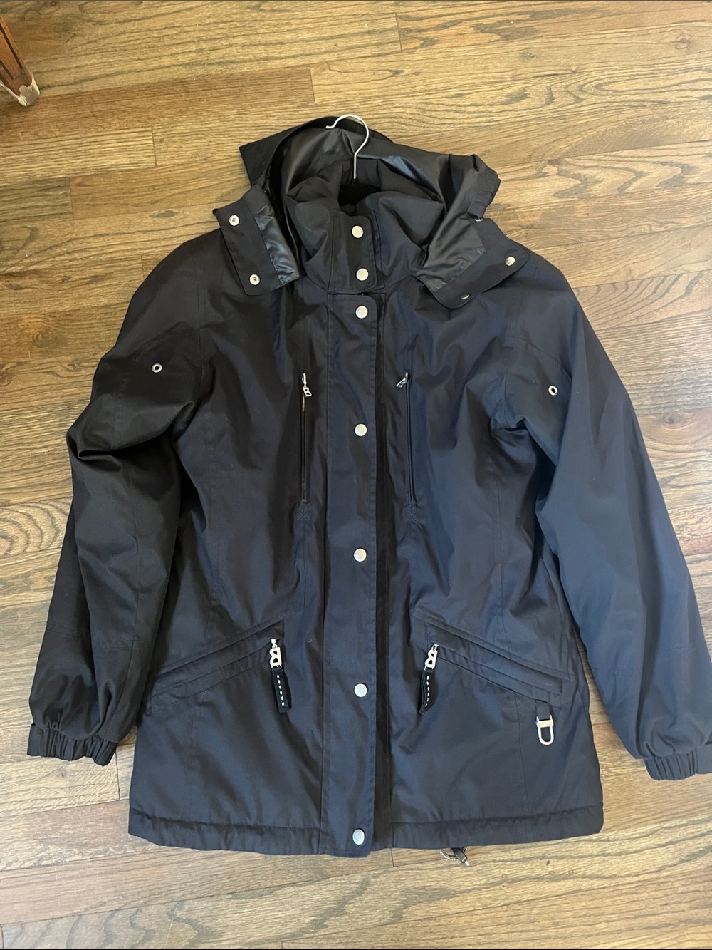 Bogner Black Hooded Sports Utility Jacket with Zip Pockets